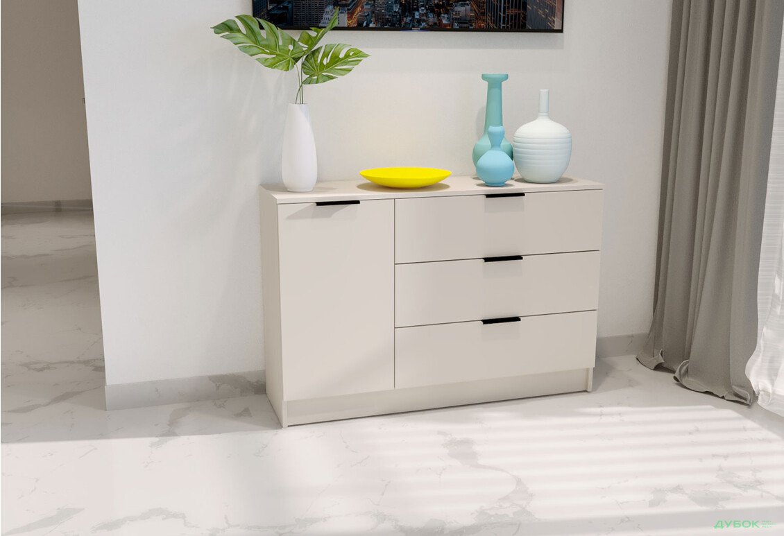 Изображение 2 - Комод Viant Сити 3 на 3 ящика и 1 дверку 120 см, кашемир