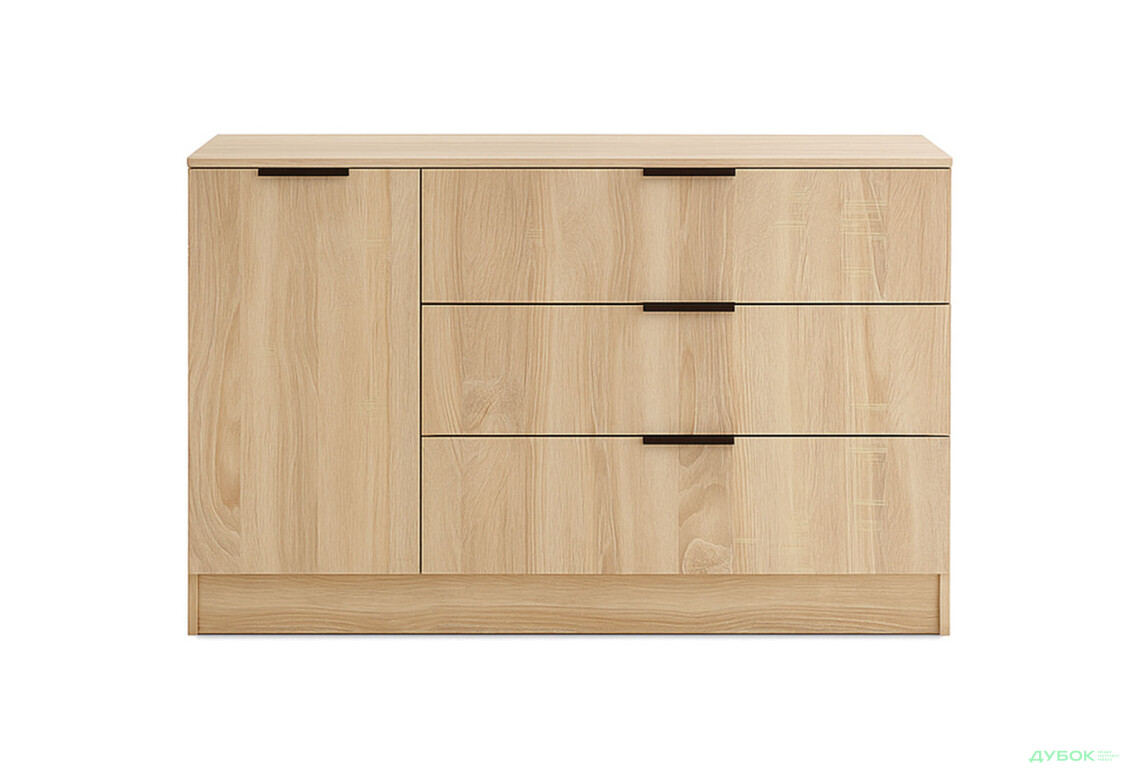 Комод Viant Сити 3 на 3 ящика и 1 дверку 120 см, дуб сонома