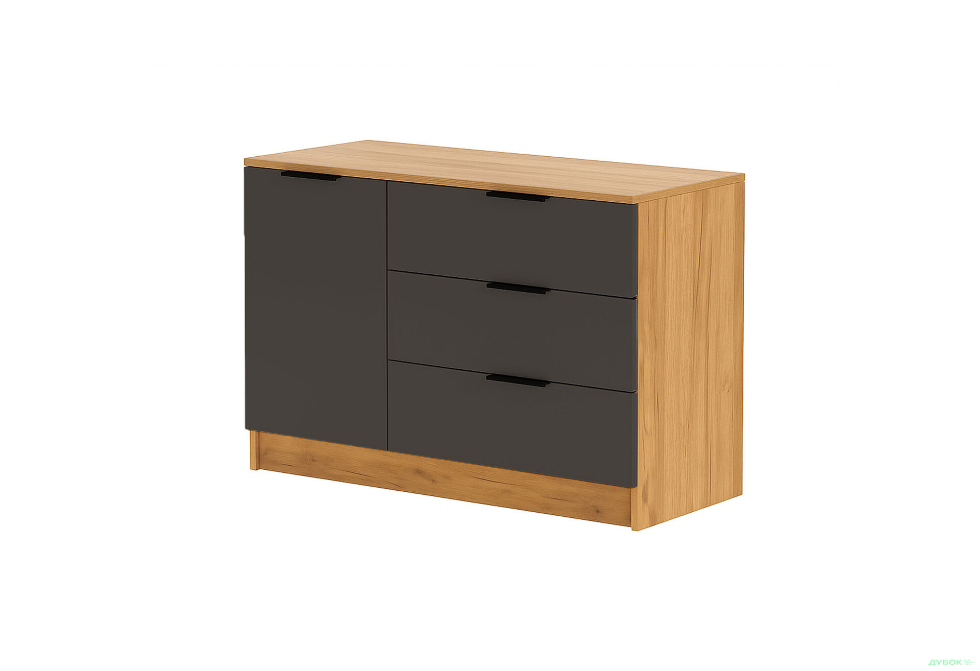 Изображение 1 - Комод Viant Сити 3 на 3 ящика и 1 дверку 120 см, дуб тахо / антрацит