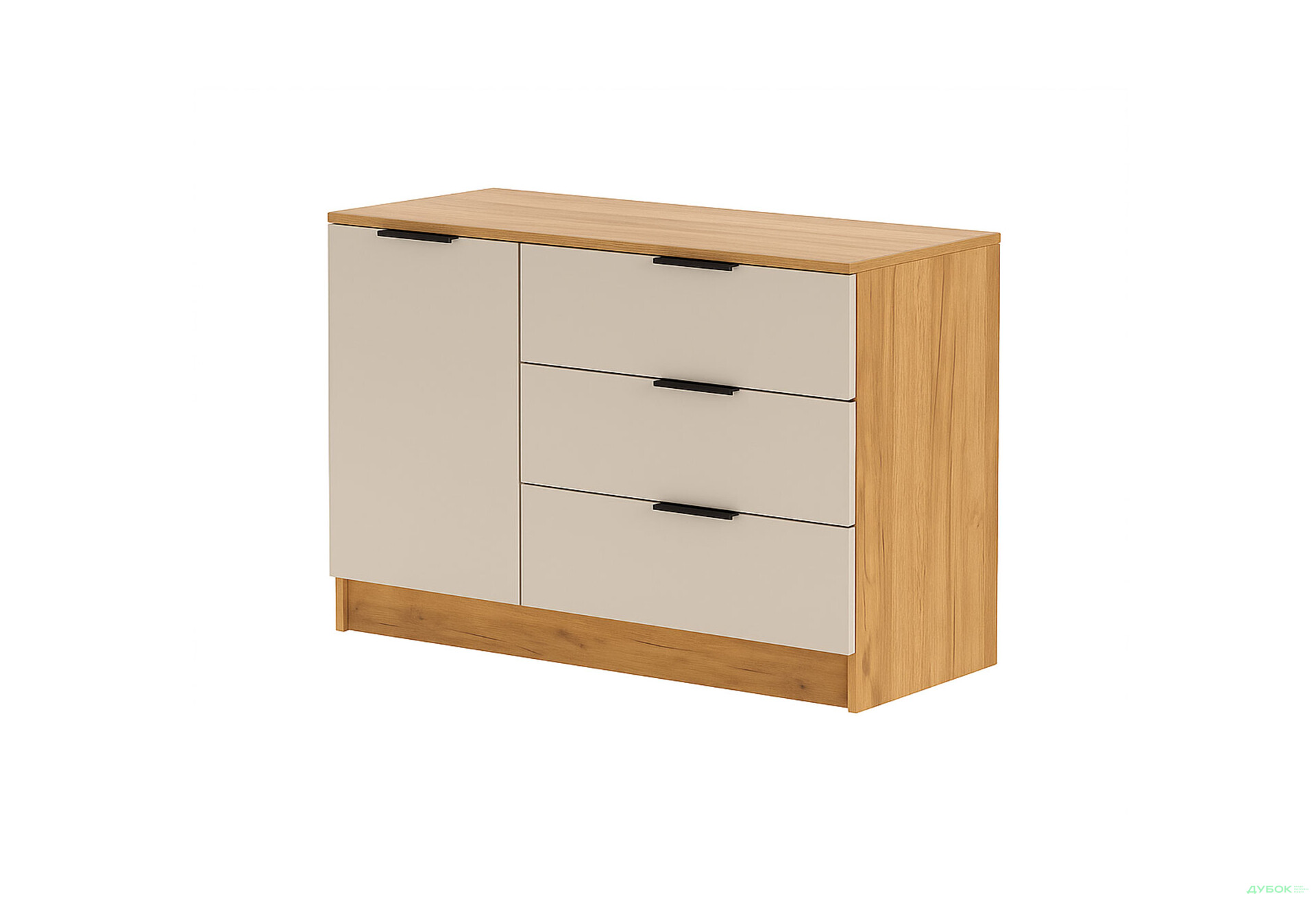 Изображение 1 - Комод Viant Сити 3 на 3 ящика и 1 дверку 120 см, дуб тахо / кашемир