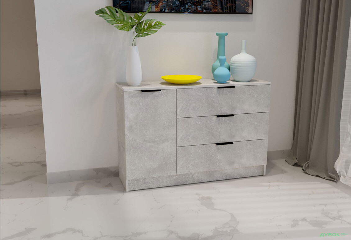 Изображение 2 - Комод Viant Сити 3 на 3 ящика и 1 дверку 120 см, индастриал