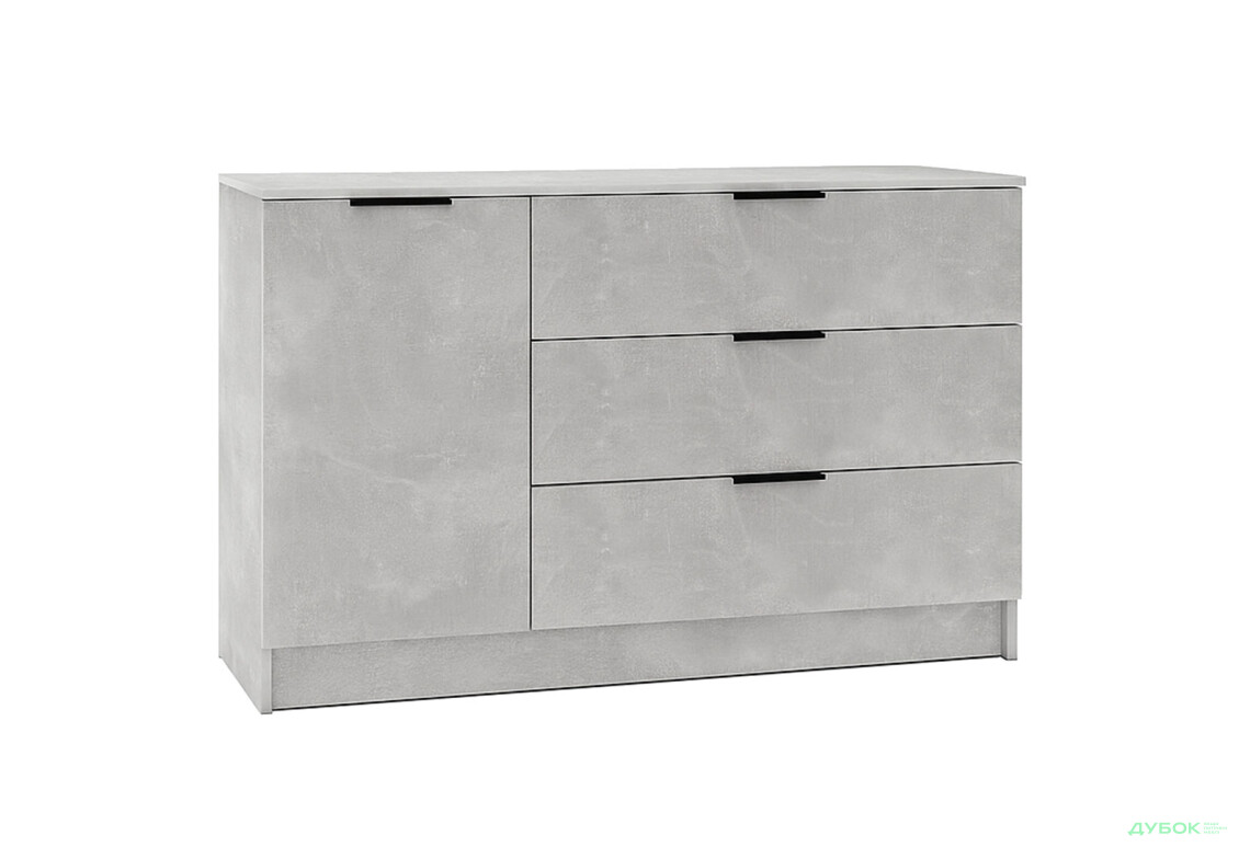 Комод Viant Сити 3 на 3 ящика и 1 дверку 120 см, индастриал