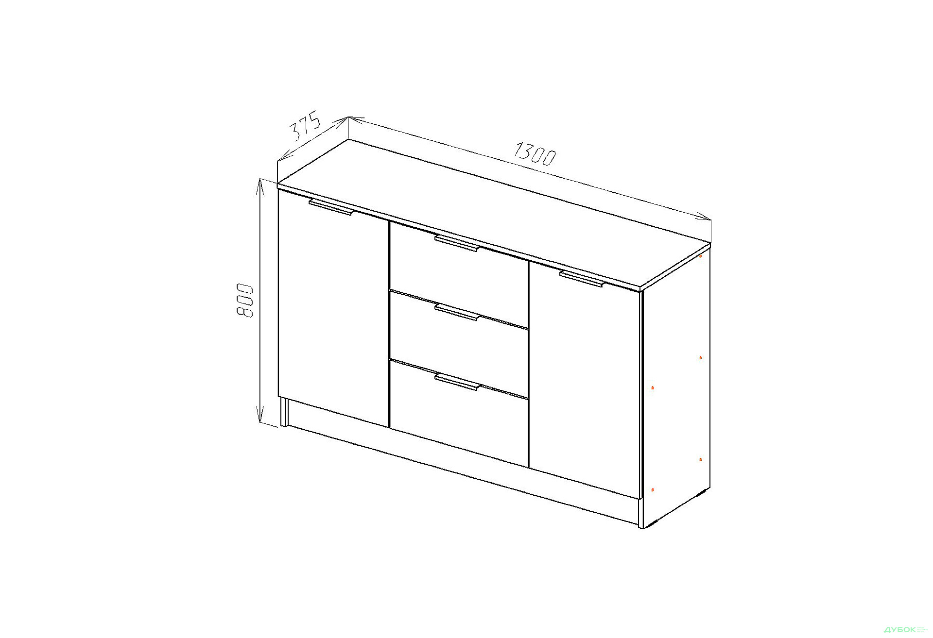 Изображение 3 - Комод Viant Сити 4 на 3 ящика и 2 дверками 130 см, кашемир