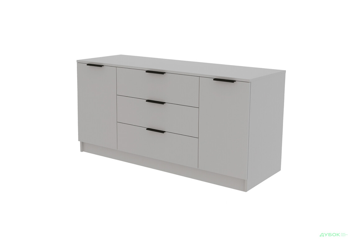 Комод Viant Сити 4 на 3 ящика и 2 дверками 130 см, серый