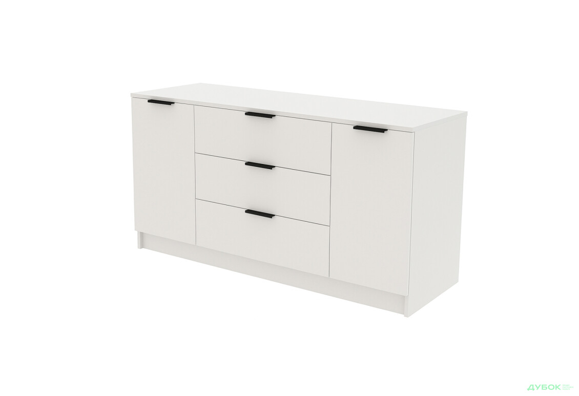Комод Viant Сити 4 на 3 ящика и 2 дверками 150 см, белый
