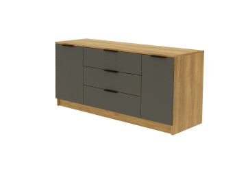 Комод Viant Сити 4 на 3 ящика и 2 дверками 150 см, дуб тахо / антрацит