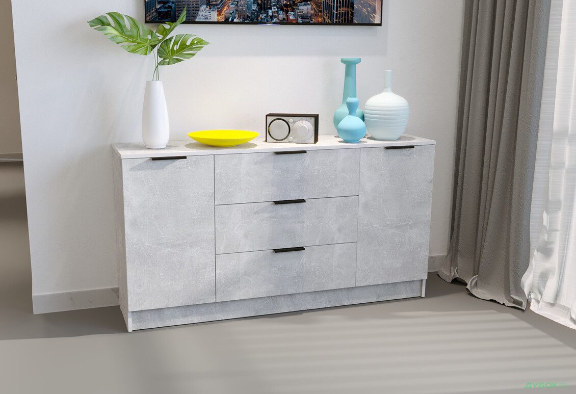 Изображение 2 - Комод Viant Сити 4 на 3 ящика и 2 дверками 150 см, индастриал