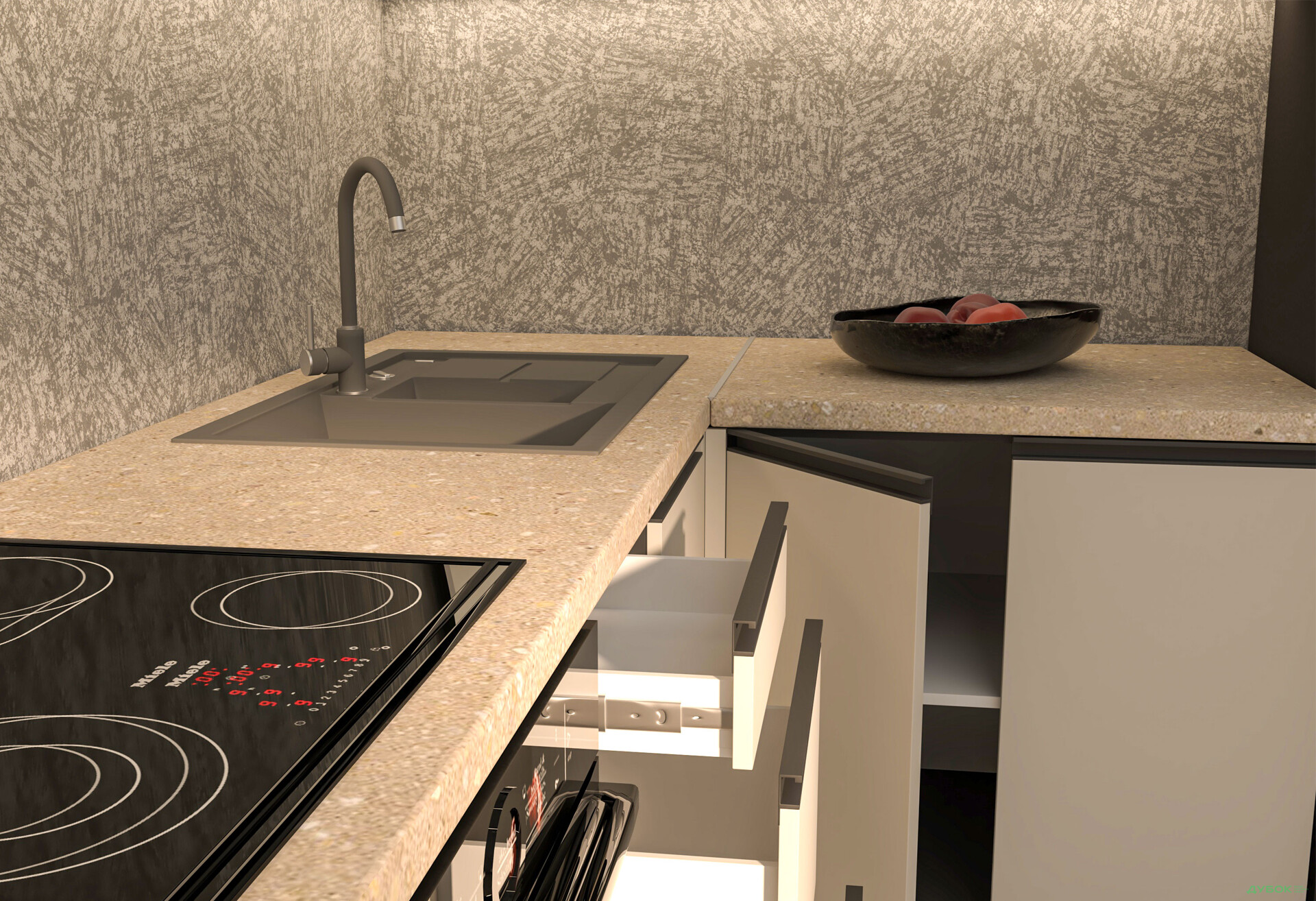 Зображення 3 - Кухня VIP-master ГаМа / GaMa Люкс 300x200 см, антрацит / кашемір