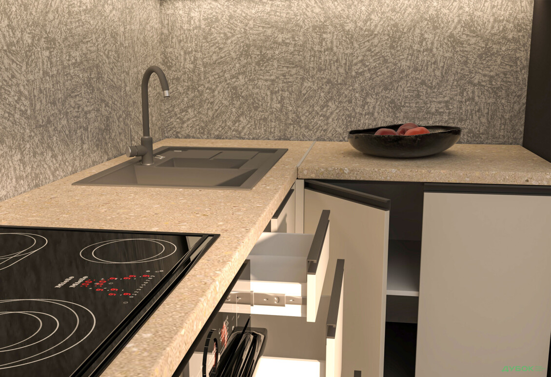 Зображення 3 - Кухня VIP-master ГаМа / GaMa Люкс 300x200 см, антрацит / кашемір