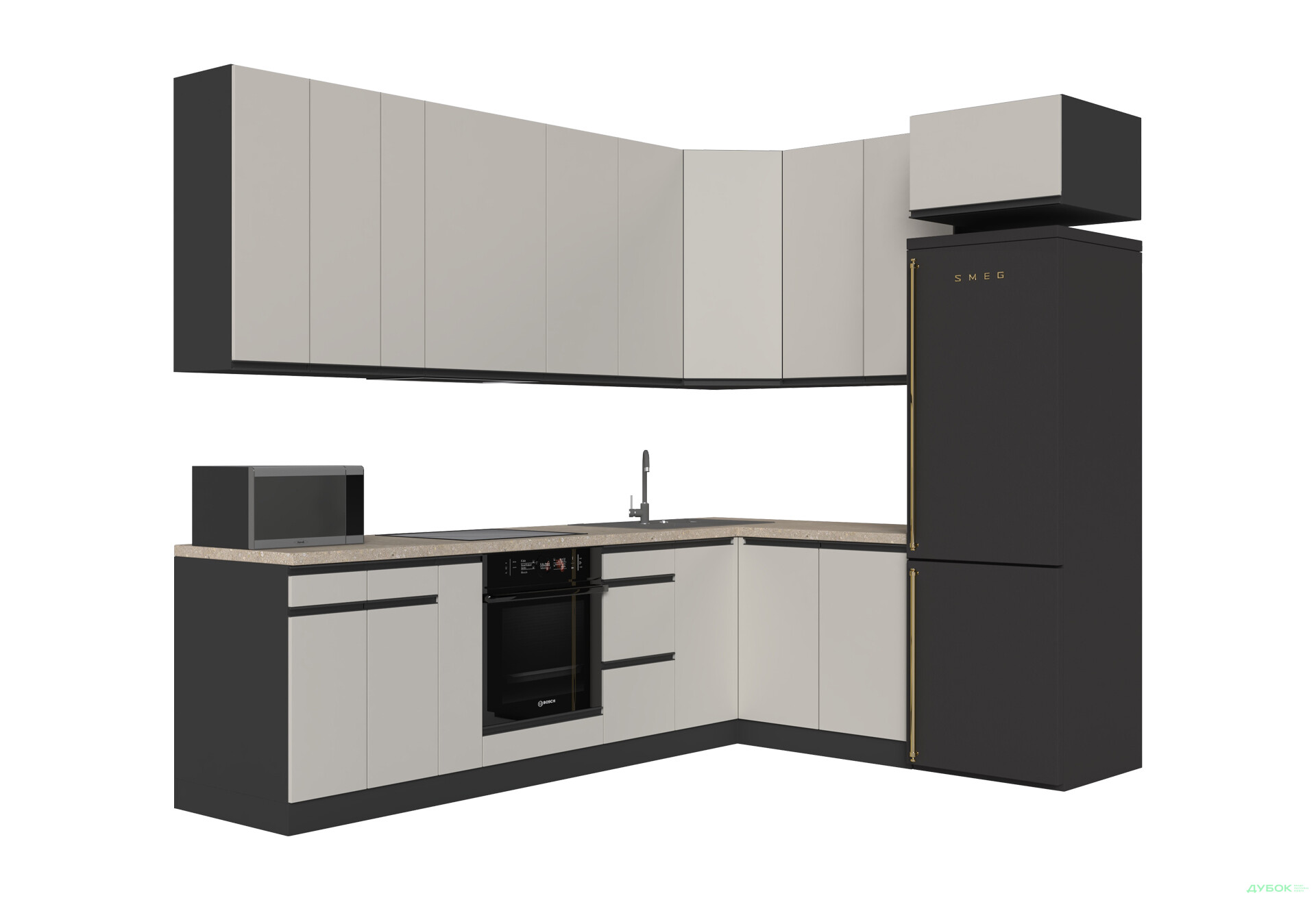 Зображення 4 - Кухня VIP-master ГаМа / GaMa Люкс 300x200 см, антрацит / кашемір