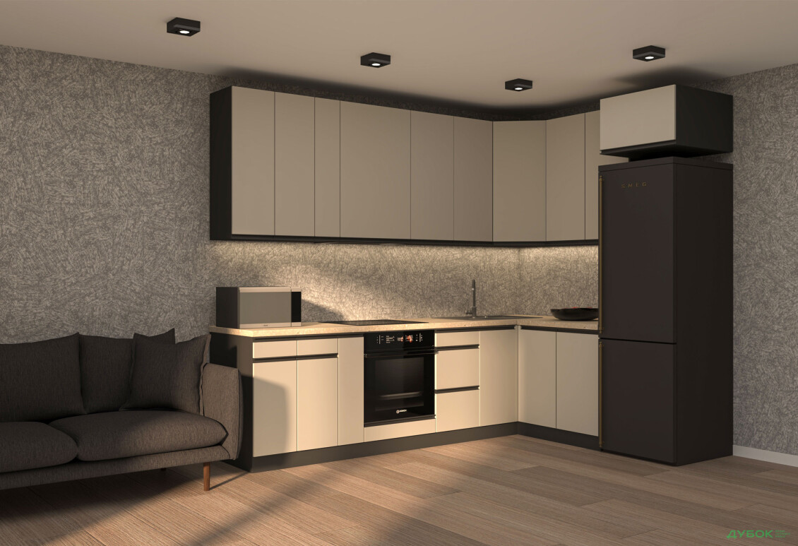 Кухня VIP-master ГаМа / GaMa Люкс 300x200 см, антрацит / кашемір