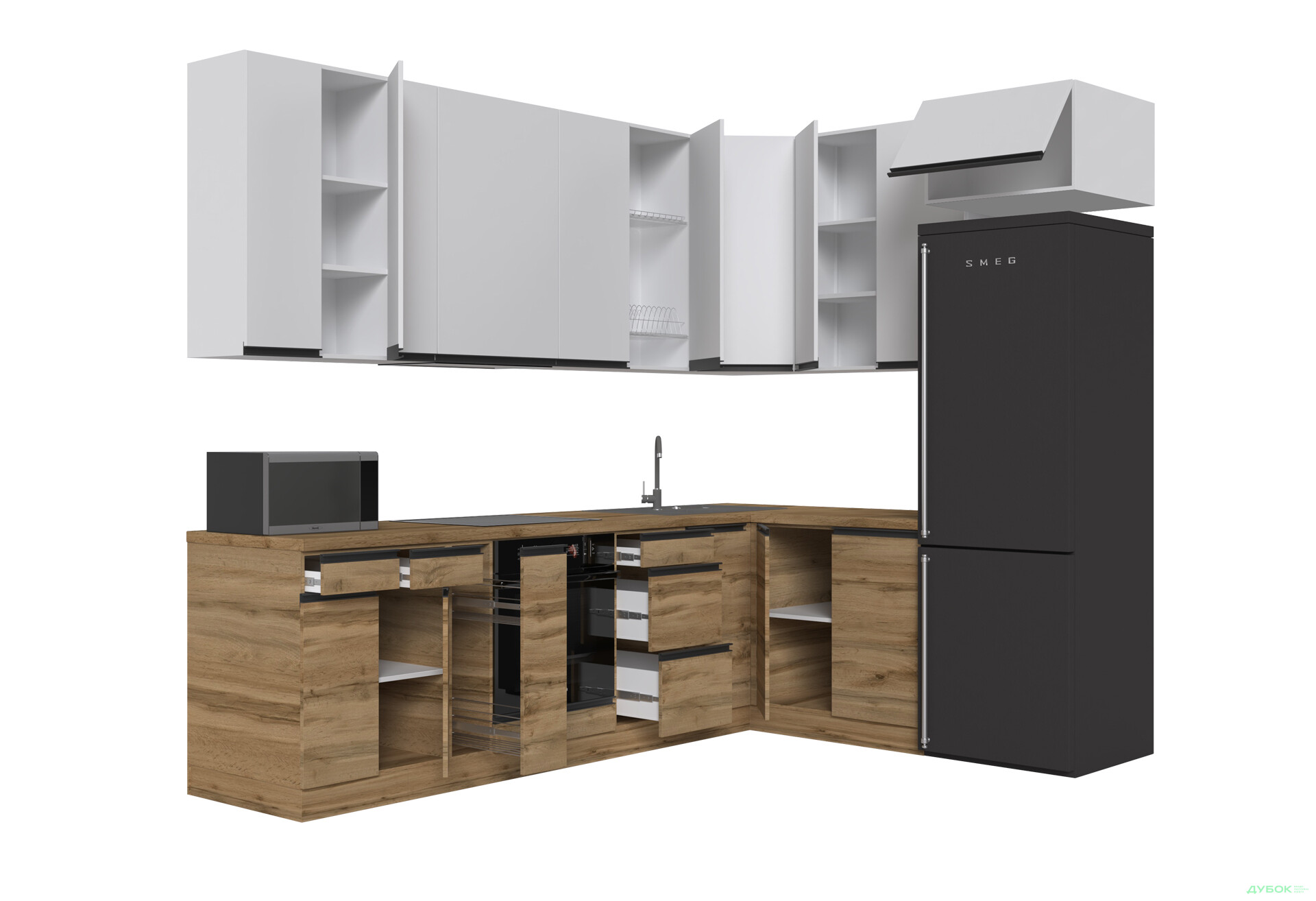 Зображення 5 - Кухня VIP-master ГаМа / GaMa Люкс 300x200 см, німфея альба / дуб аппалачі