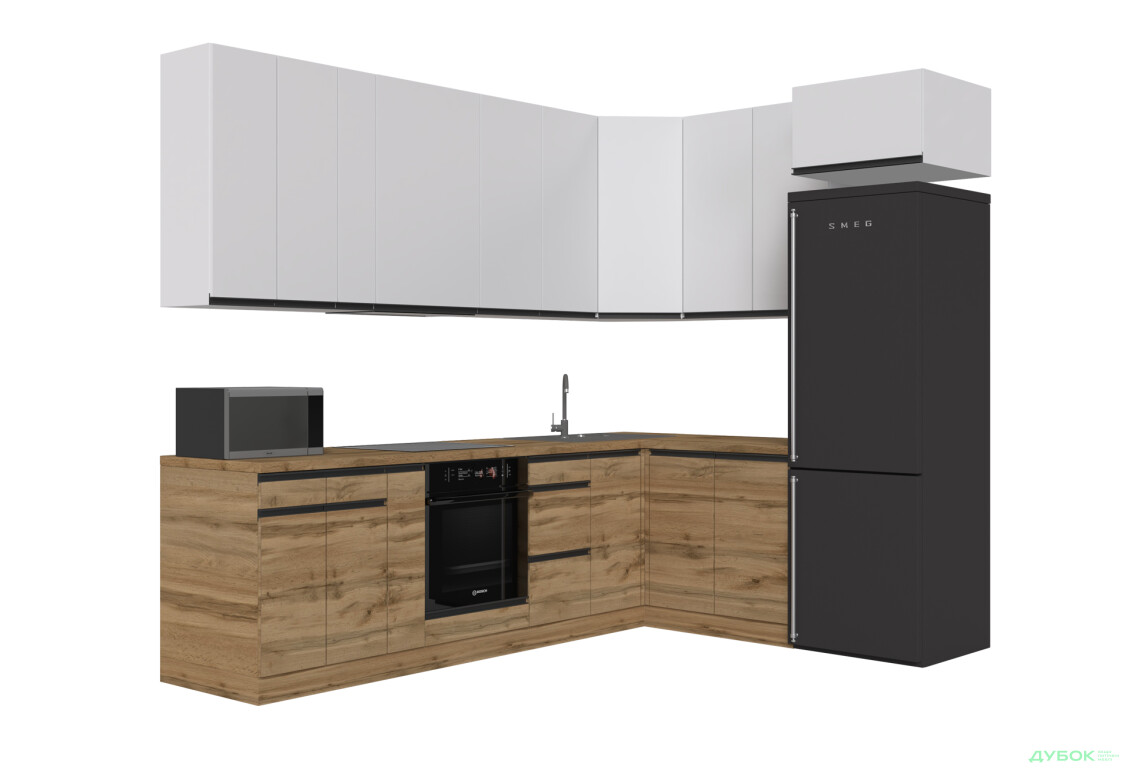 Зображення 4 - Кухня VIP-master ГаМа / GaMa Люкс 300x200 см, німфея альба / дуб аппалачі