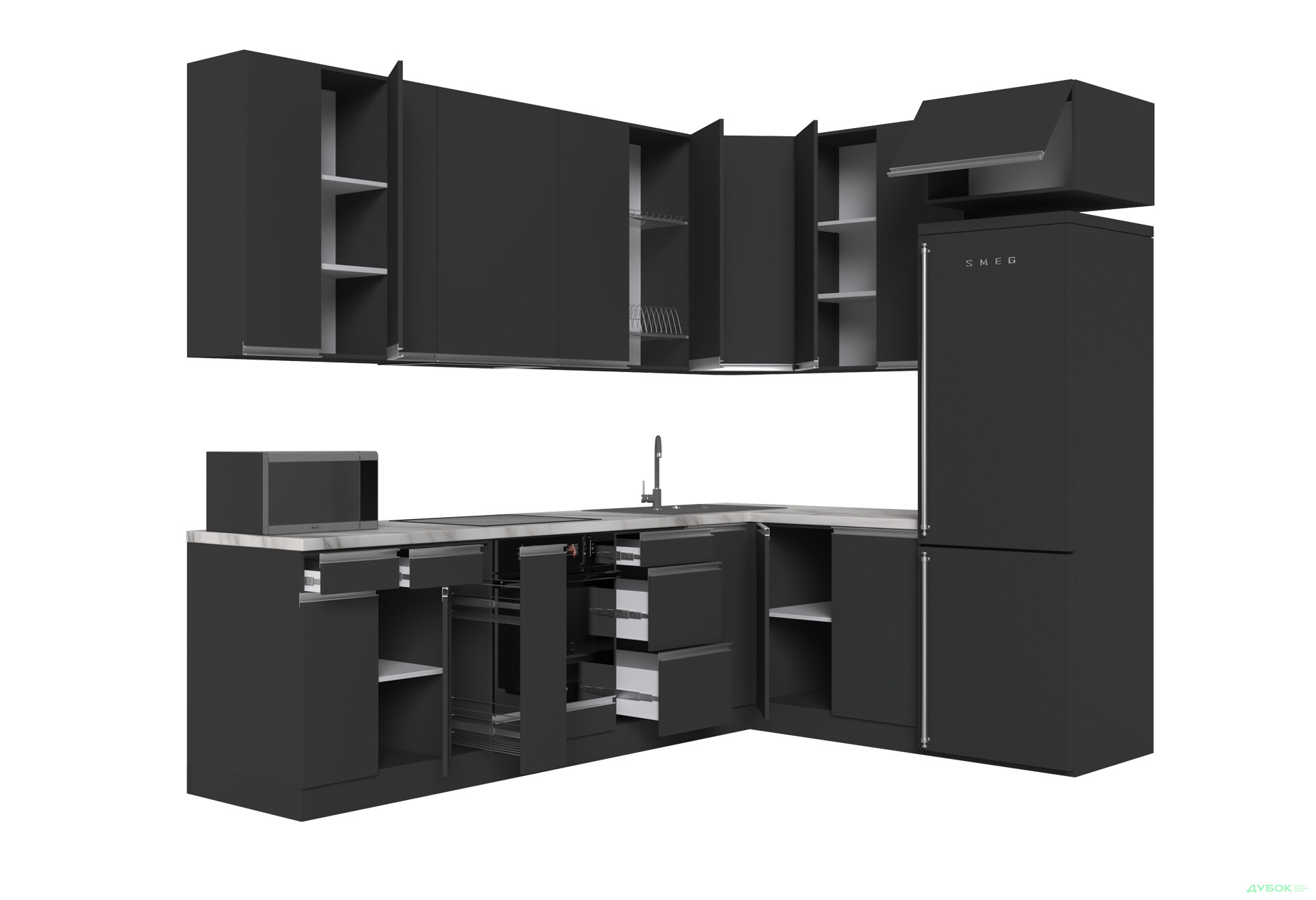 Зображення 5 - Кухня VIP-master ГаМа / GaMa Люкс 300x200 см, антрацит