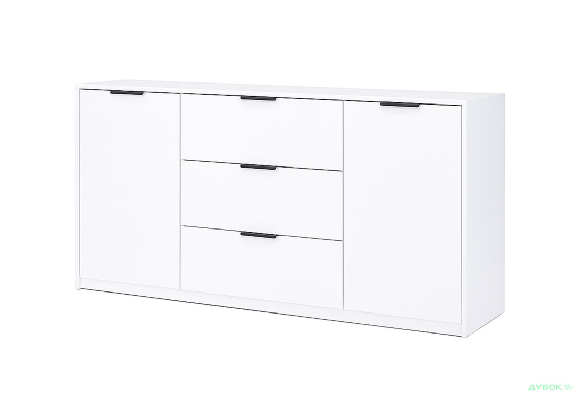 Комод МироМарк Roma Color / Рома Колор с 2 дверками и 3 ящиками 160 см глянец белый