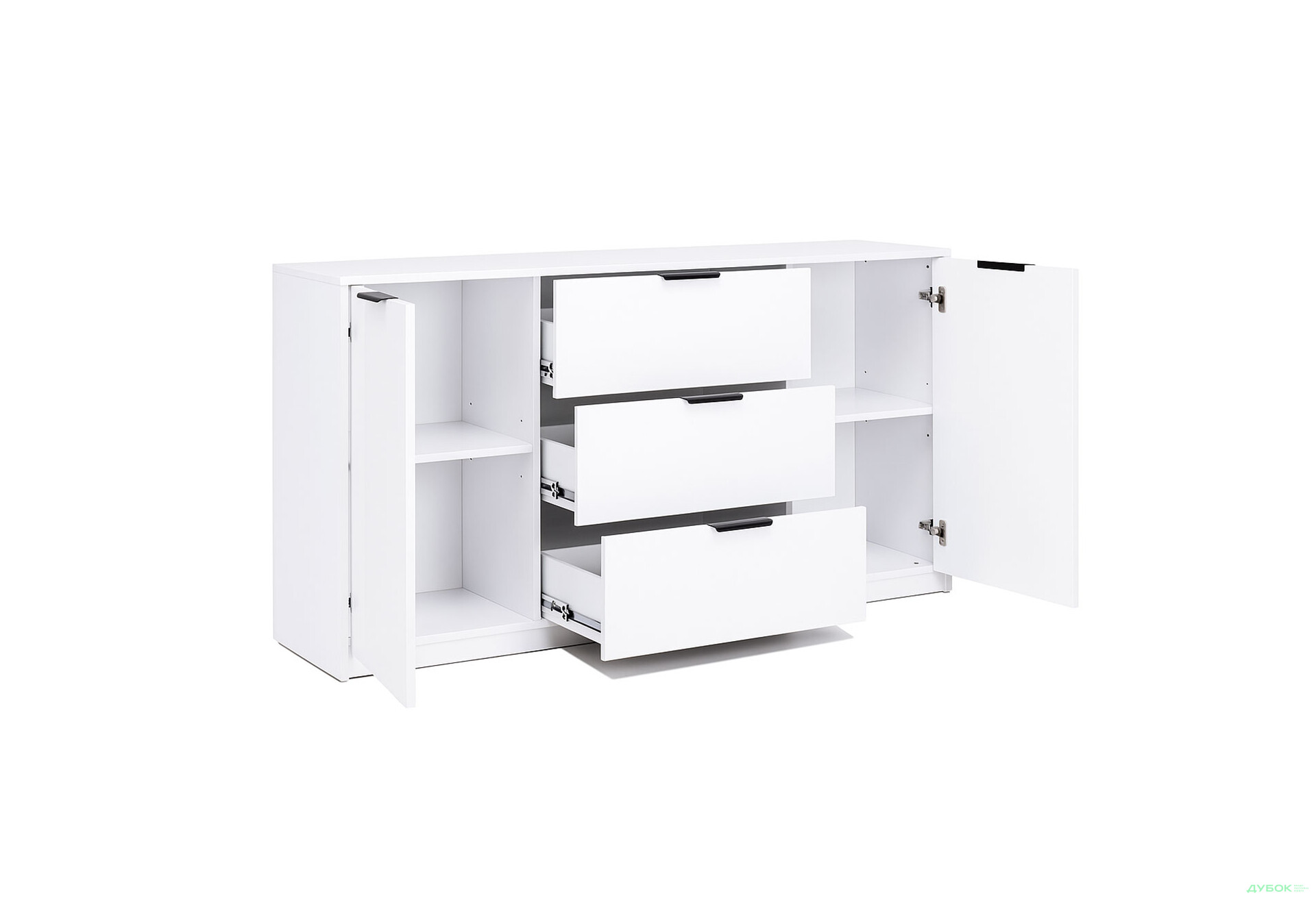 Изображение 4 - Комод МироМарк Roma Color / Рома Колор с 2 дверками и 3 ящиками 160 см глянец белый