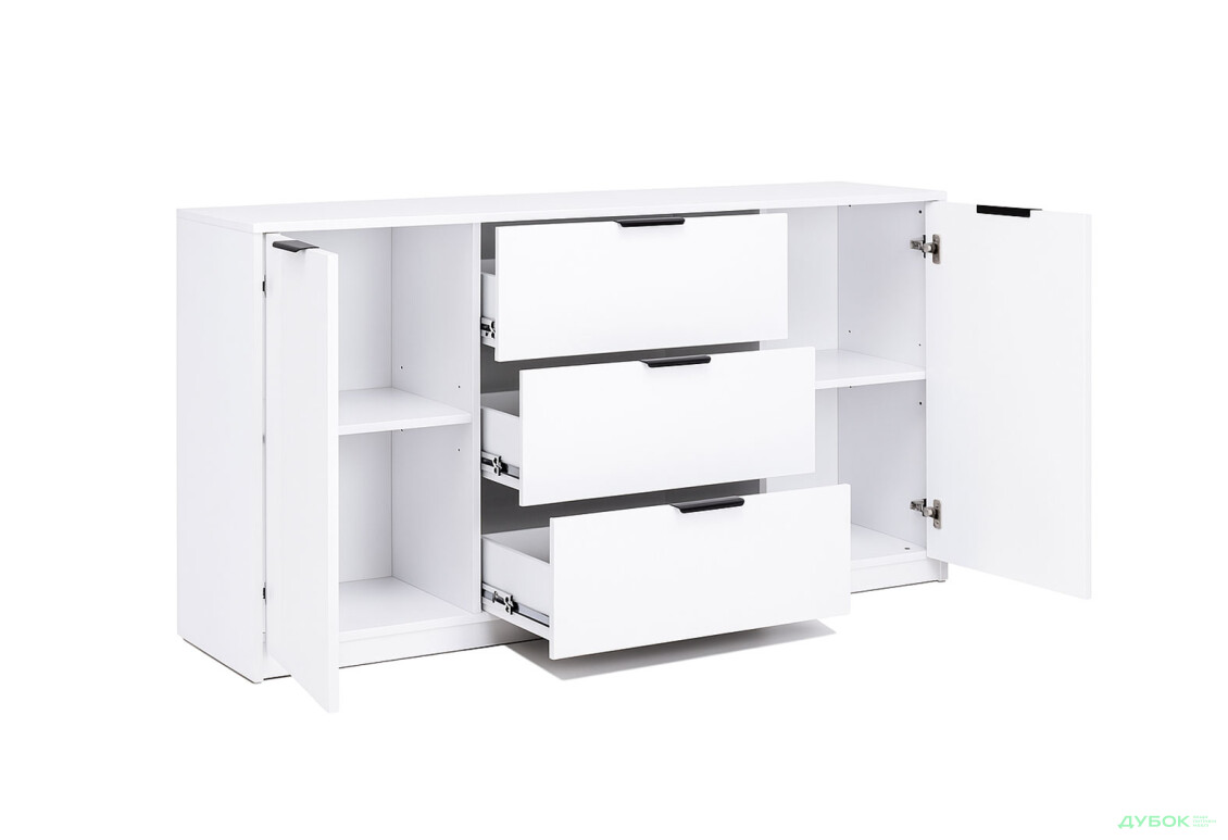 Изображение 4 - Комод МироМарк Roma Color / Рома Колор с 2 дверками и 3 ящиками 160 см глянец белый