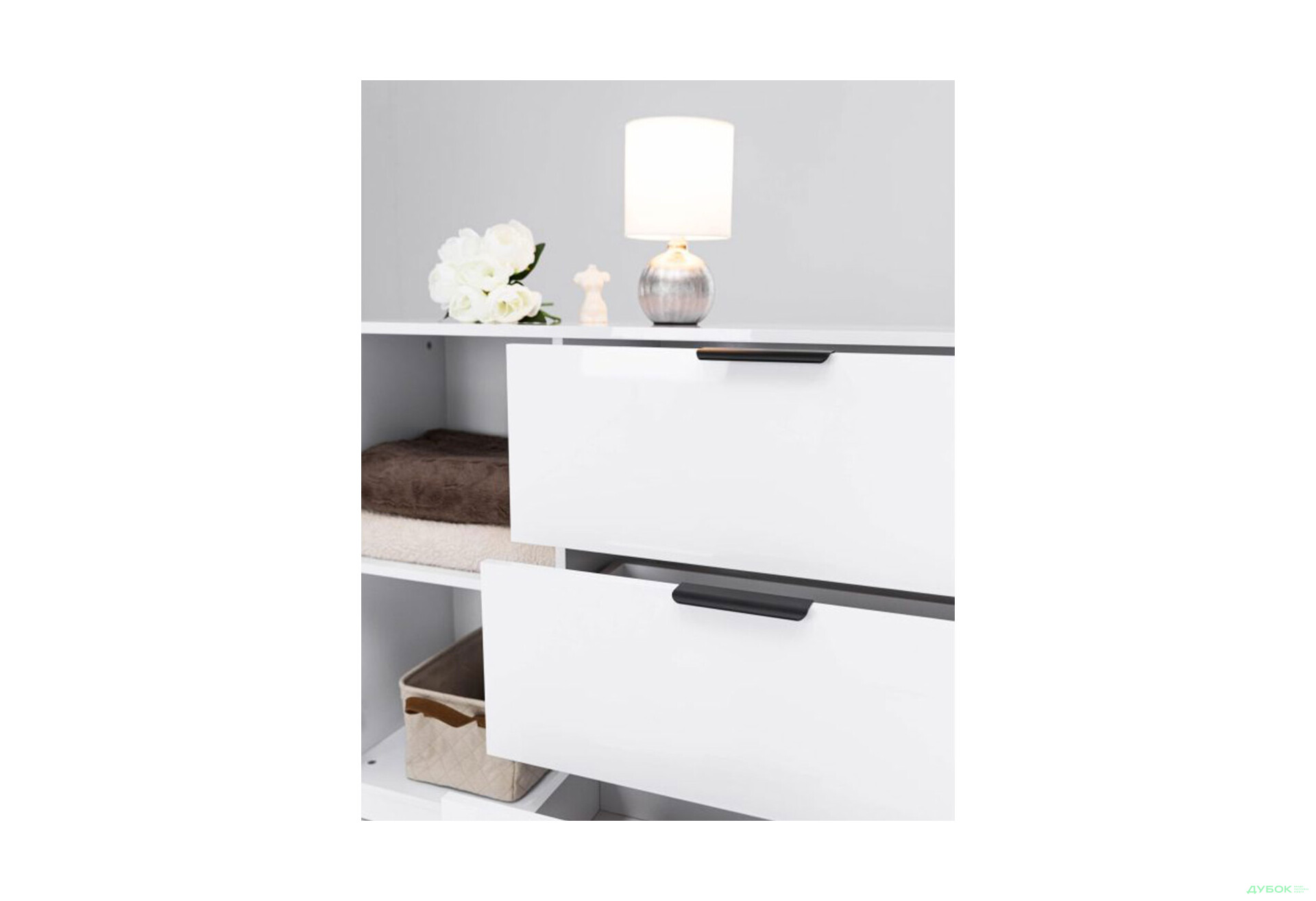 Изображение 6 - Комод МироМарк Roma Color / Рома Колор с 2 дверками и 3 ящиками 160 см глянец белый