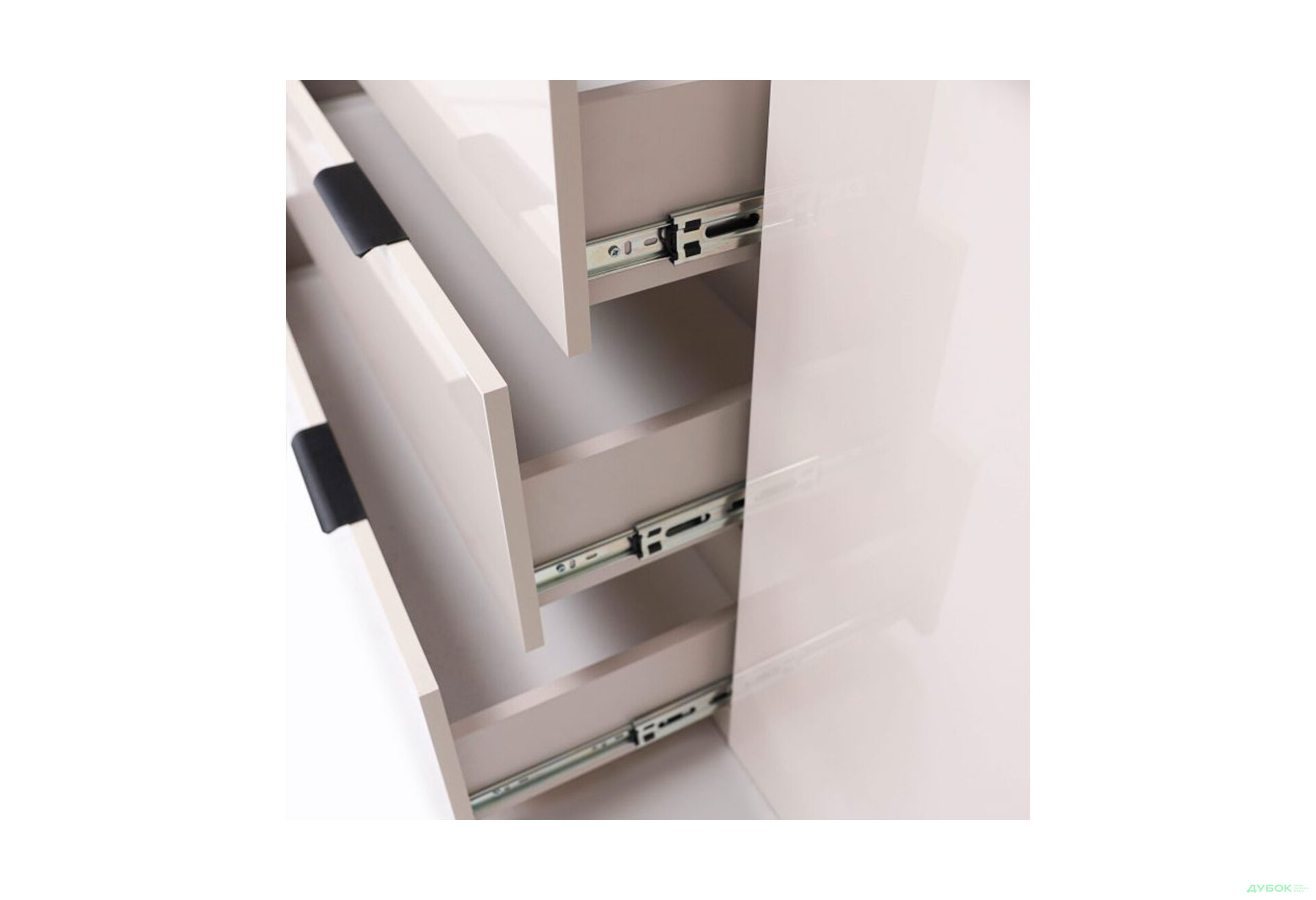 Зображення 5 - Комод MiroMark Roma Color / Рома Колор з 2 дверками і 3 шухлядами 160 см глянець кашемір