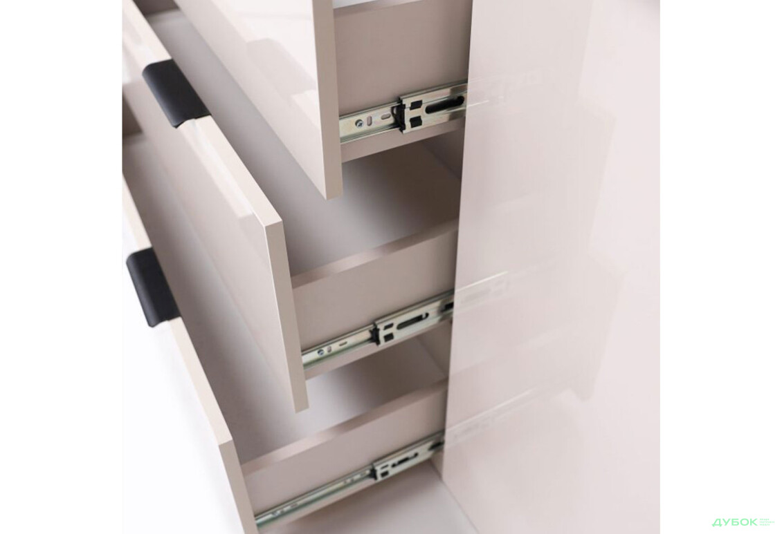 Зображення 5 - Комод MiroMark Roma Color / Рома Колор з 2 дверками і 3 шухлядами 160 см глянець кашемір