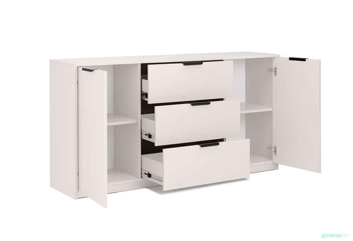 Зображення 4 - Комод MiroMark Roma Color / Рома Колор з 2 дверками і 3 шухлядами 160 см глянець кашемір