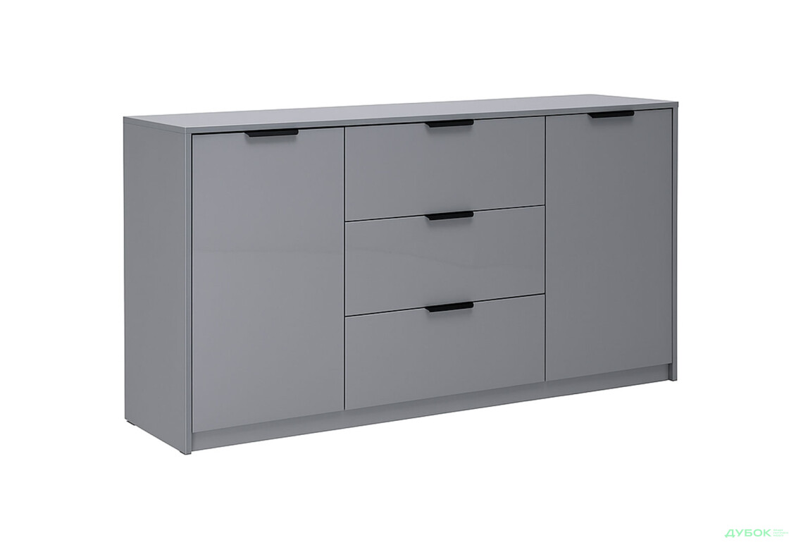 Зображення 3 - Комод MiroMark Roma Color / Рома Колор з 2 дверками і 3 шухлядами 160 см глянець сіра лава