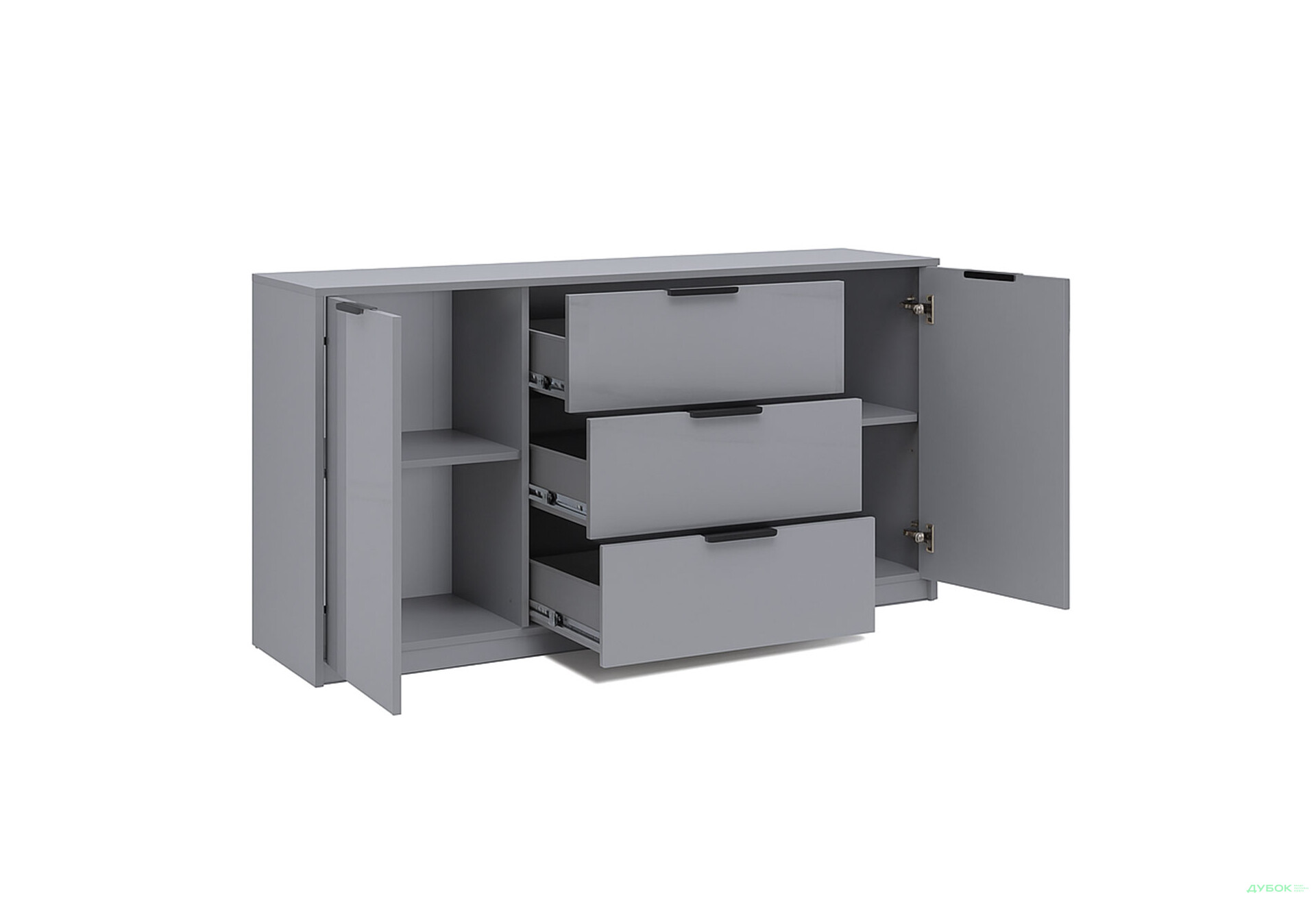 Зображення 4 - Комод MiroMark Roma Color / Рома Колор з 2 дверками і 3 шухлядами 160 см глянець сіра лава