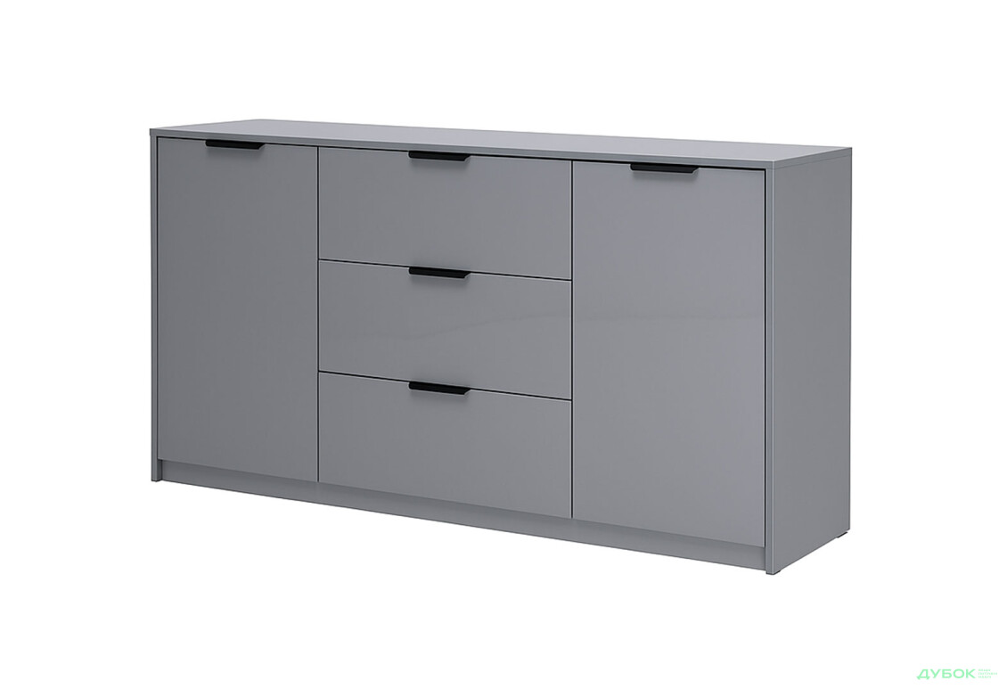 Комод MiroMark Roma Color / Рома Колор з 2 дверками і 3 шухлядами 160 см глянець сіра лава