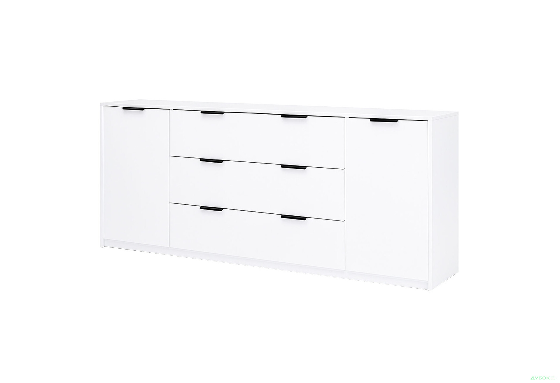 Изображение 1 - Комод МироМарк Roma Color / Рома Колор с 2 дверками и 3 ящиками 200 см глянец белый