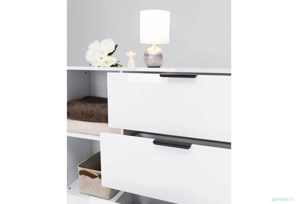 Изображение 5 - Комод МироМарк Roma Color / Рома Колор с 2 дверками и 3 ящиками 200 см глянец белый