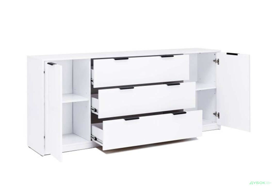 Изображение 4 - Комод МироМарк Roma Color / Рома Колор с 2 дверками и 3 ящиками 200 см глянец белый