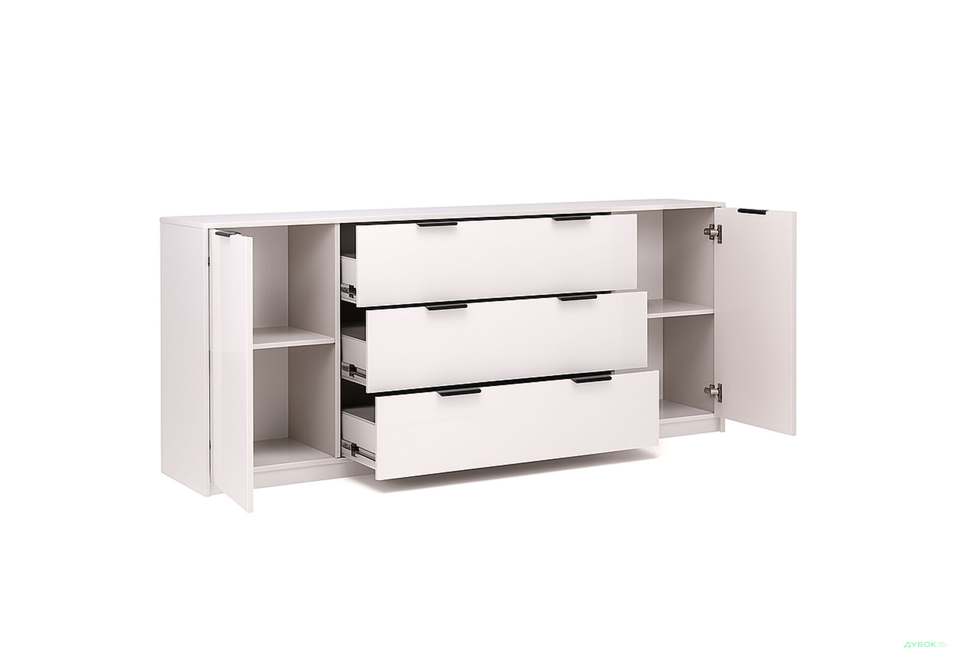 Зображення 4 - Комод MiroMark Roma Color / Рома Колор з 2 дверками і 3 шухлядами 200 см глянець кашемір