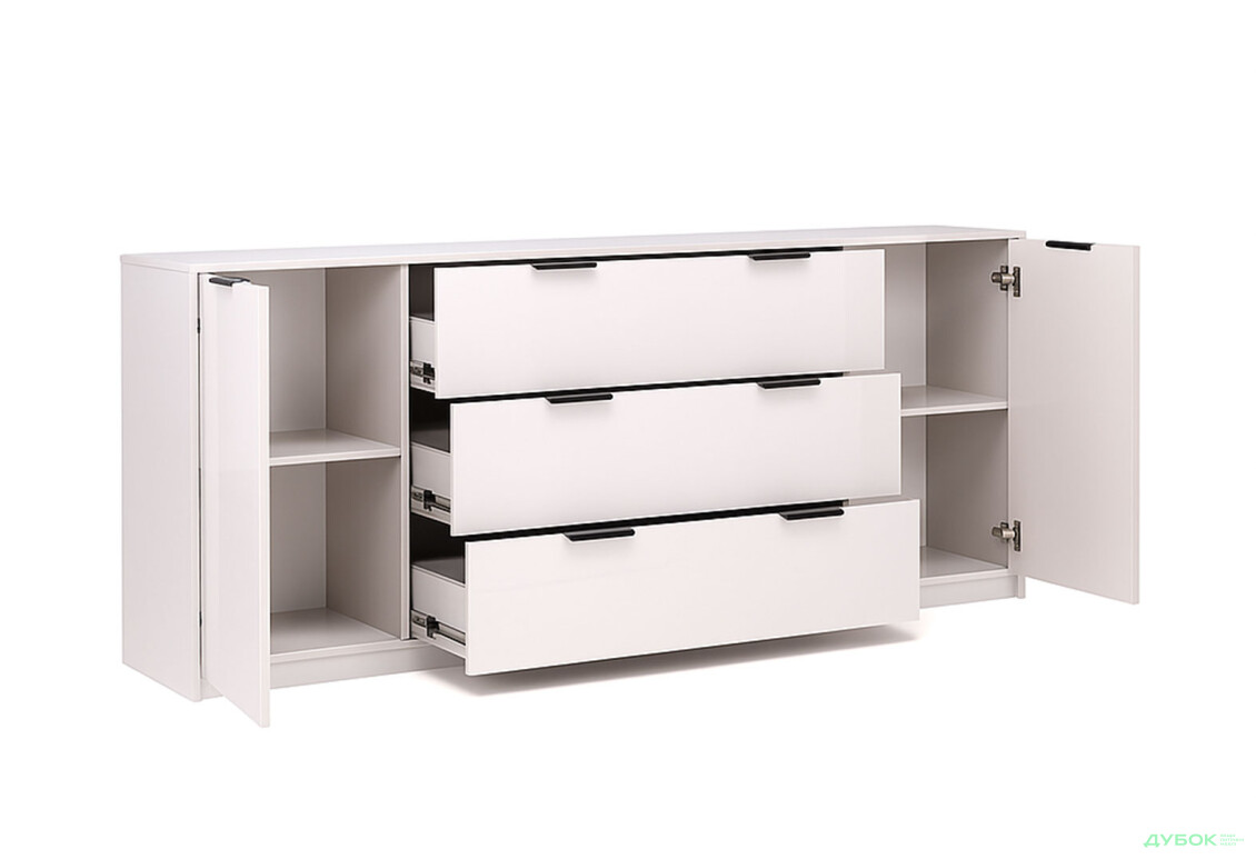 Зображення 4 - Комод MiroMark Roma Color / Рома Колор з 2 дверками і 3 шухлядами 200 см глянець кашемір