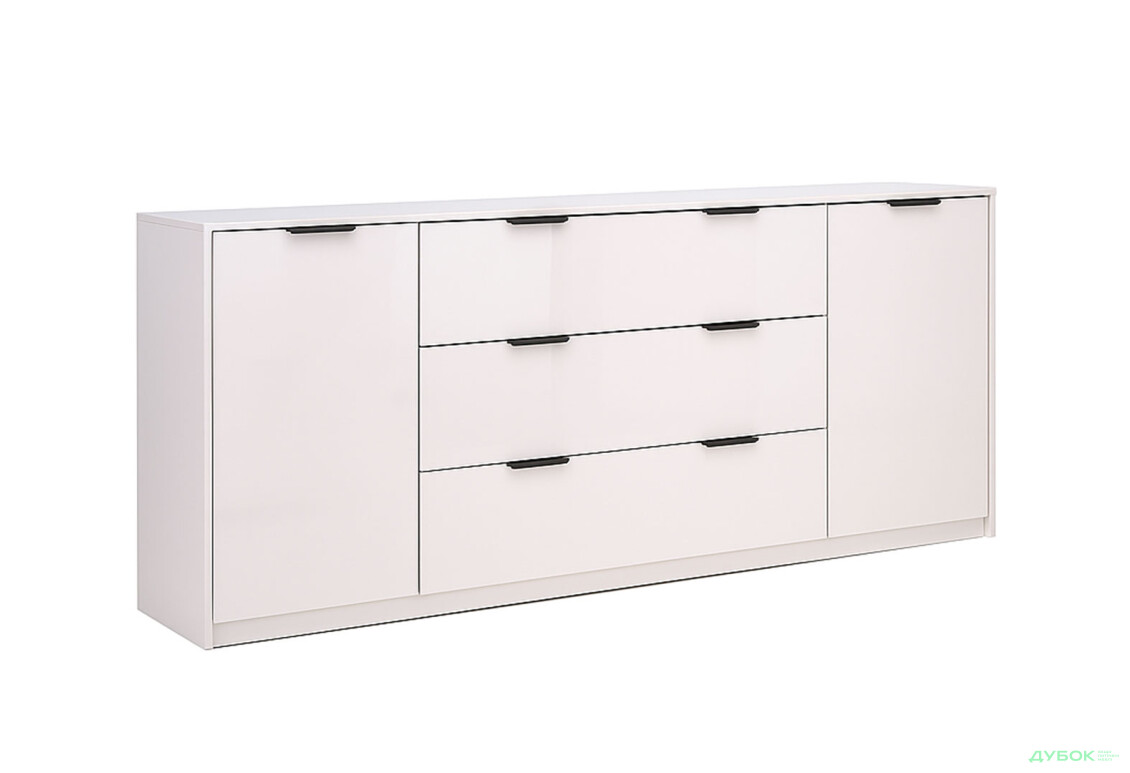 Зображення 3 - Комод MiroMark Roma Color / Рома Колор з 2 дверками і 3 шухлядами 200 см глянець кашемір