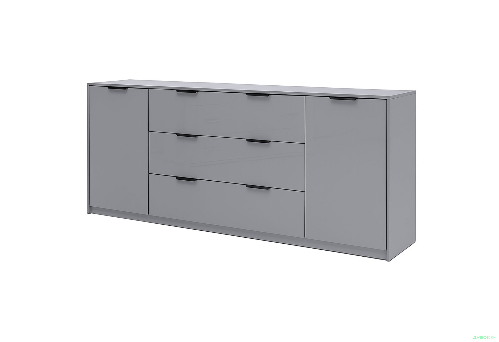 Зображення 1 - Комод MiroMark Roma Color / Рома Колор з 2 дверками і 3 шухлядами 200 см глянець сіра лава