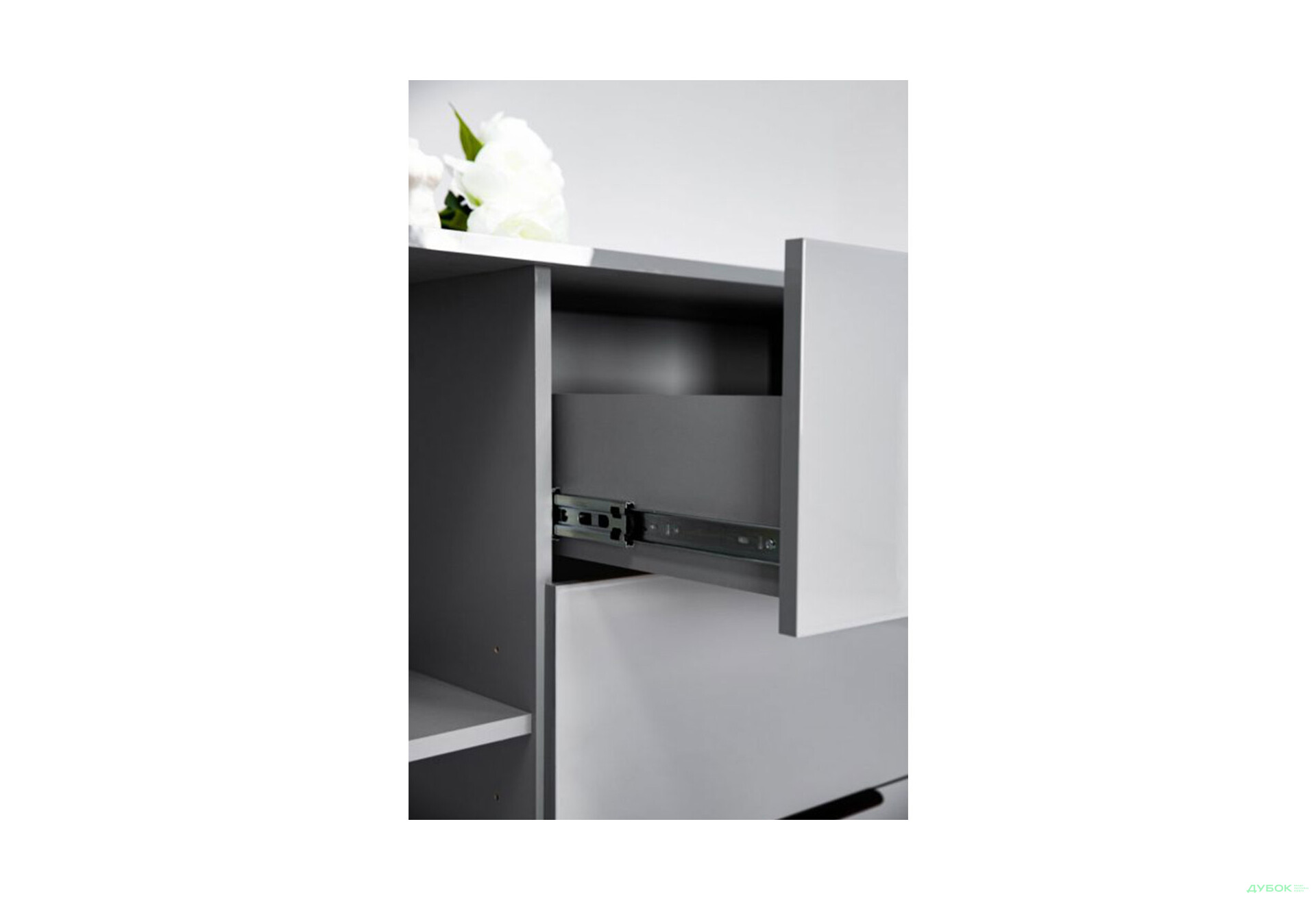 Зображення 5 - Комод MiroMark Roma Color / Рома Колор з 2 дверками і 3 шухлядами 200 см глянець сіра лава