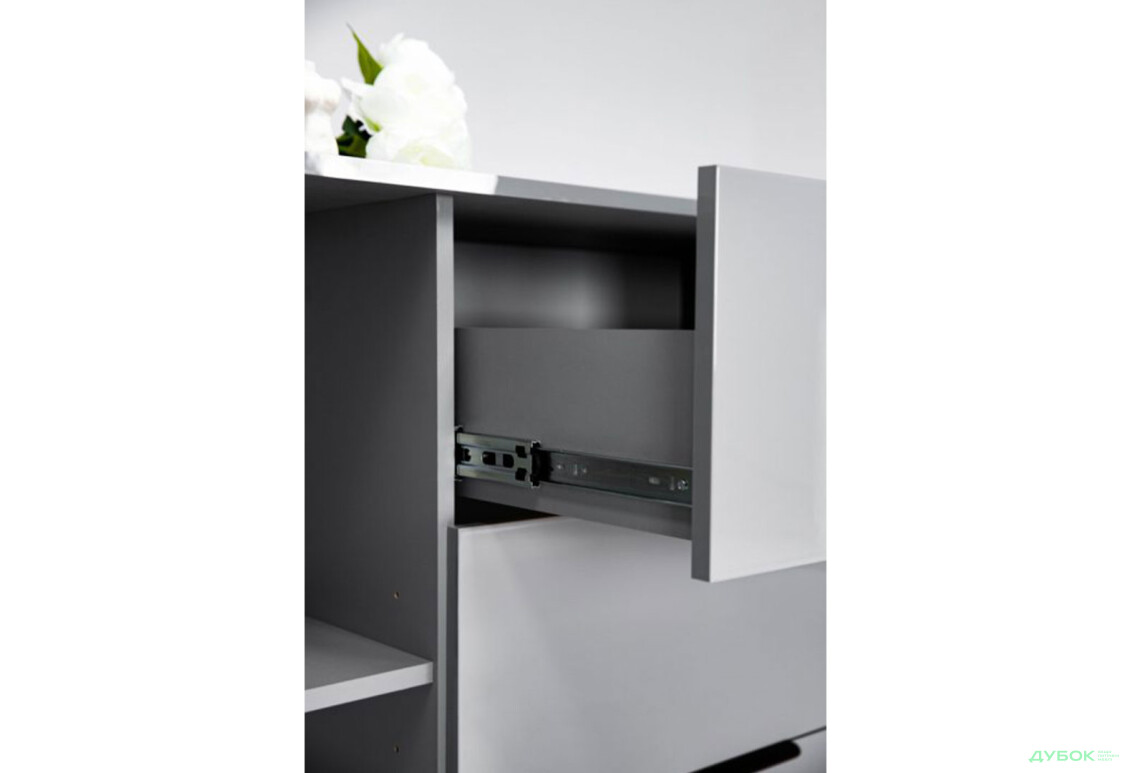 Зображення 5 - Комод MiroMark Roma Color / Рома Колор з 2 дверками і 3 шухлядами 200 см глянець сіра лава