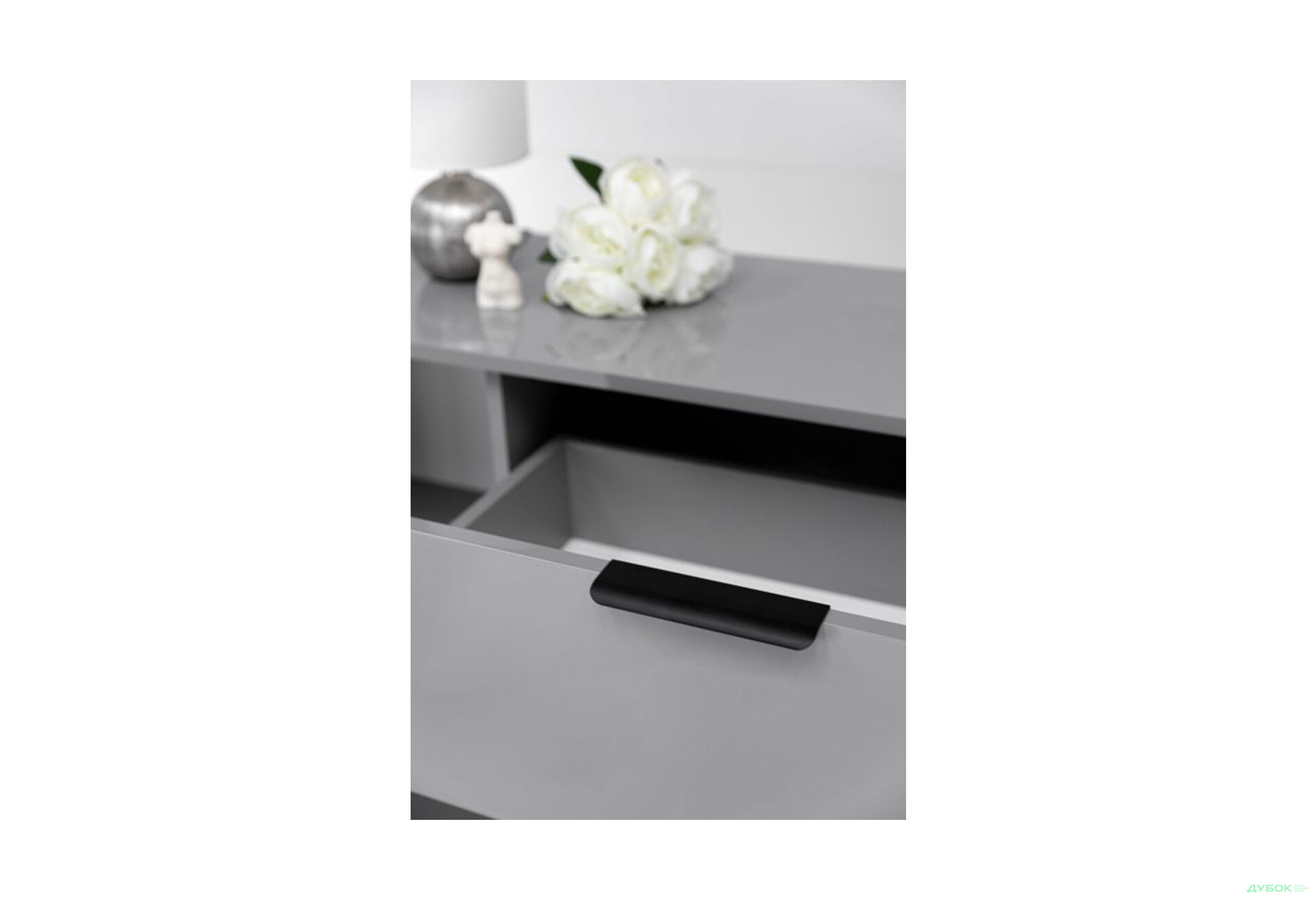 Зображення 6 - Комод MiroMark Roma Color / Рома Колор з 2 дверками і 3 шухлядами 200 см глянець сіра лава