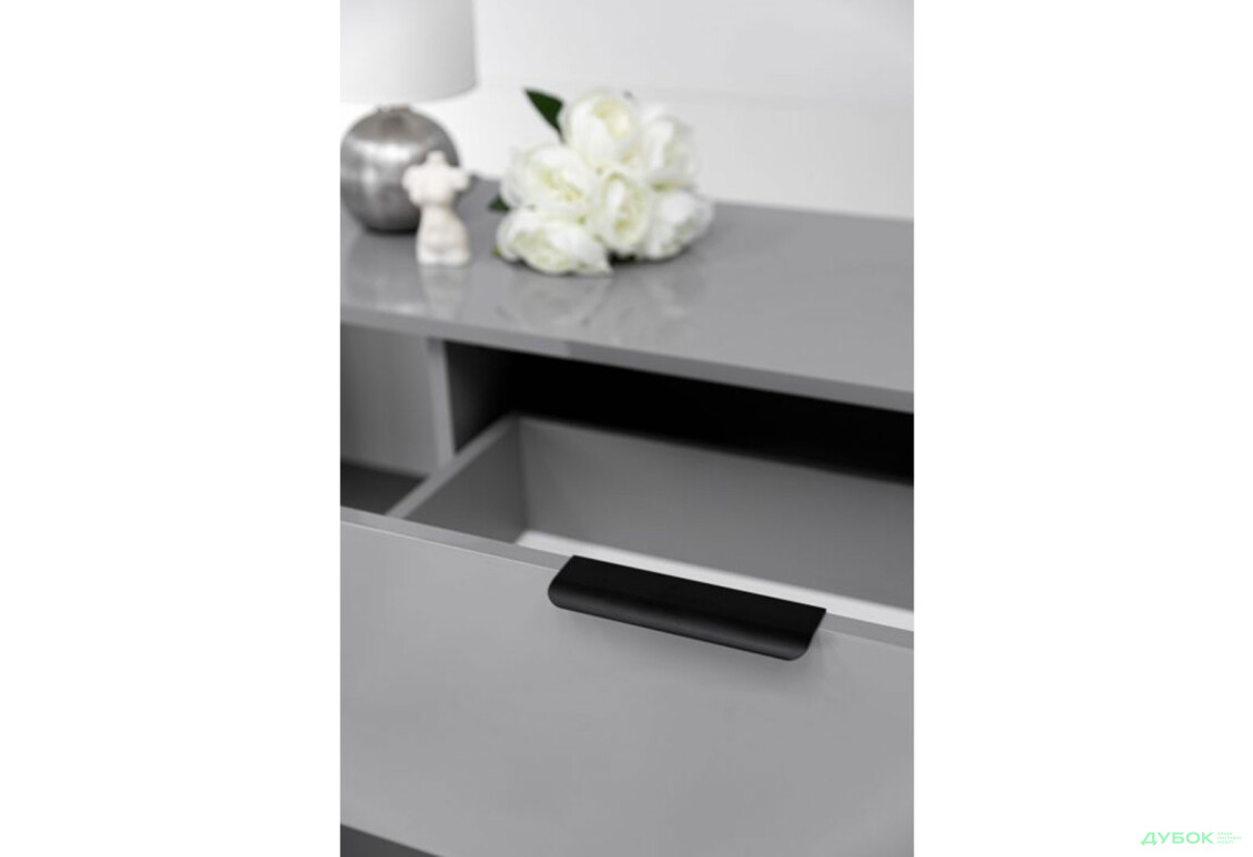 Зображення 6 - Комод MiroMark Roma Color / Рома Колор з 2 дверками і 3 шухлядами 200 см глянець сіра лава