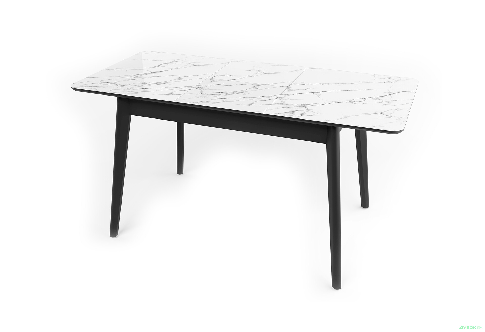 Зображення 2 - Стіл кухонний Jam Честер розкладний 120 / 160 см, чорний / скло діамант 66 М