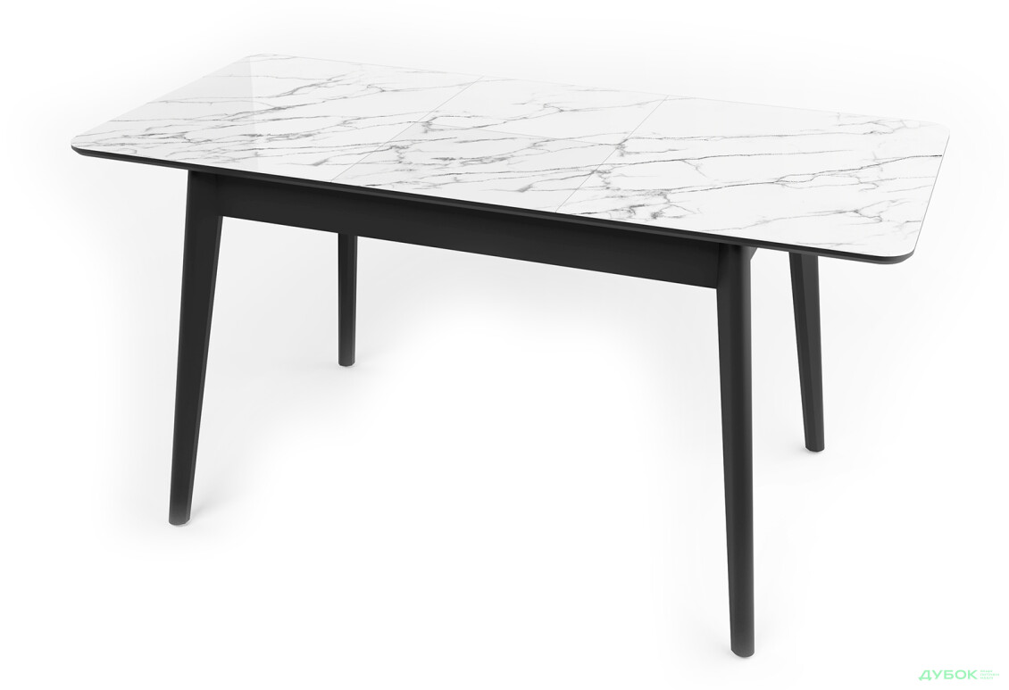 Зображення 2 - Стіл кухонний Jam Честер розкладний 120 / 160 см, чорний / скло діамант 66 М