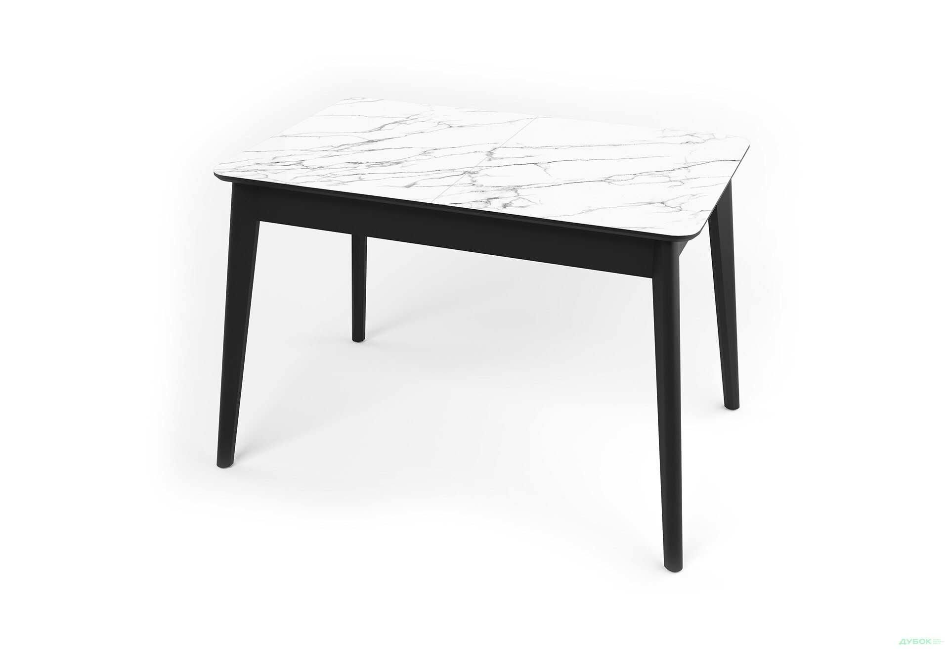 Зображення 1 - Стіл кухонний Jam Честер розкладний 120 / 160 см, чорний / скло діамант 66 М