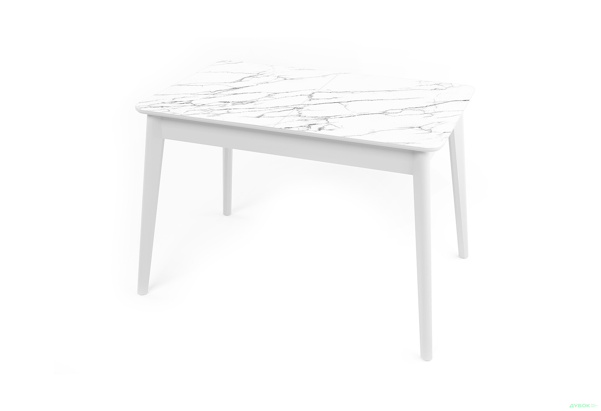 Зображення 1 - Стіл кухонний Jam Честер розкладний 120 / 160 см, білий / скло діамант 66 М