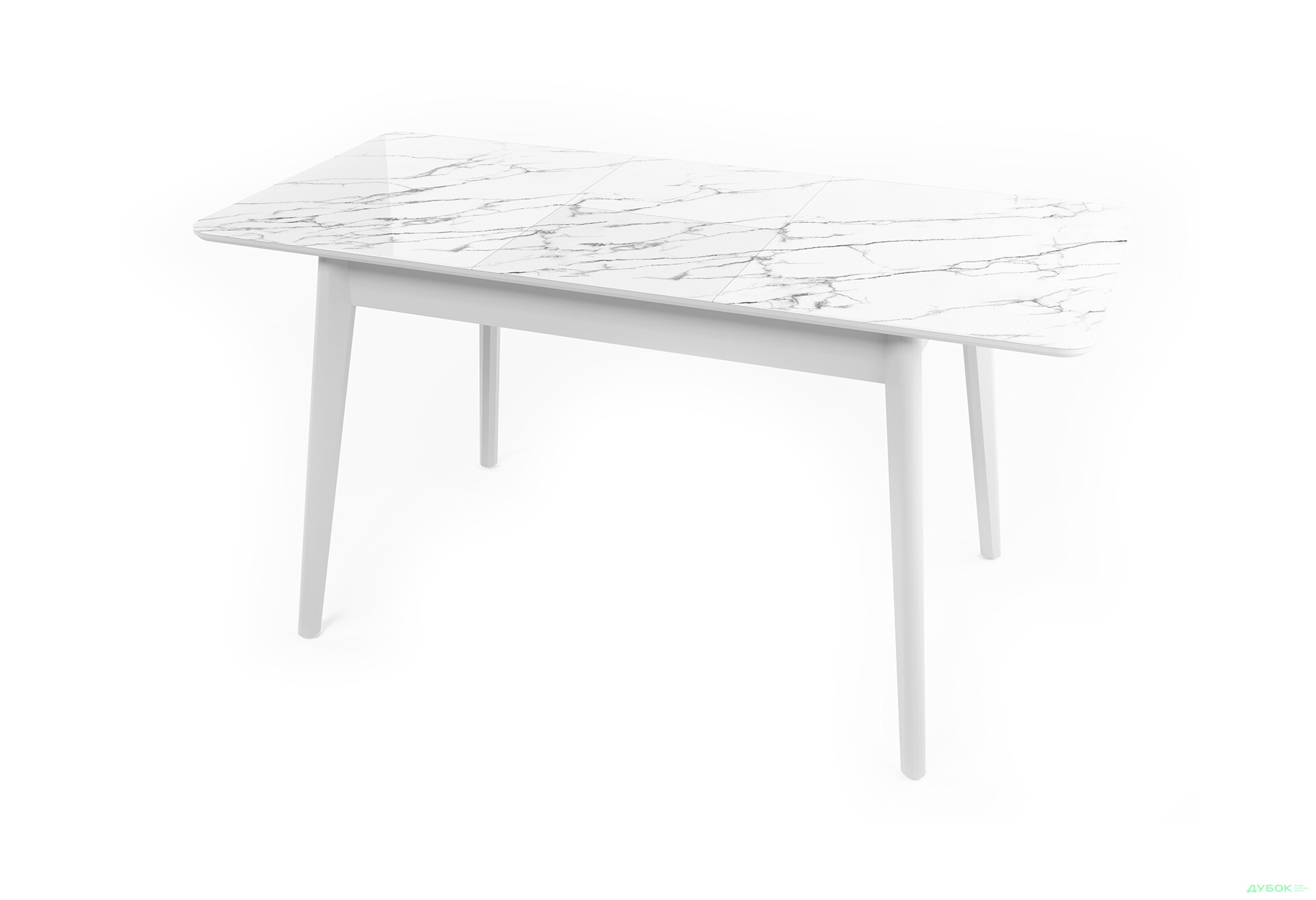 Зображення 2 - Стіл кухонний Jam Честер розкладний 120 / 160 см, білий / скло діамант 66 М