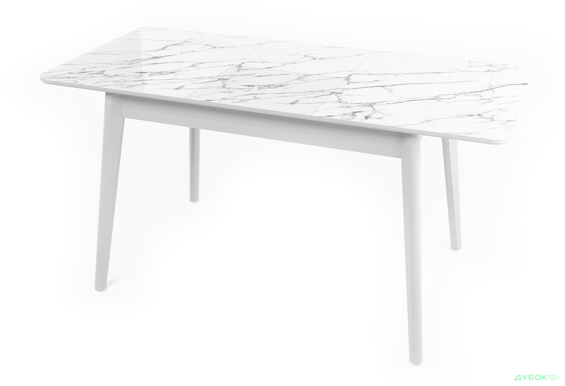 Зображення 2 - Стіл кухонний Jam Честер розкладний 120 / 160 см, білий / скло діамант 66 М