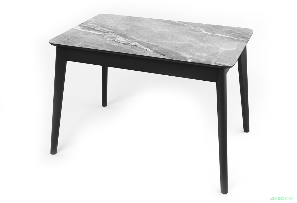 Стіл кухонний Jam Честер розкладний 120 / 160 см, чорний / скло діамант 78 М