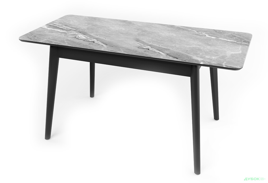 Зображення 2 - Стіл кухонний Jam Честер розкладний 120 / 160 см, чорний / скло діамант 78 М