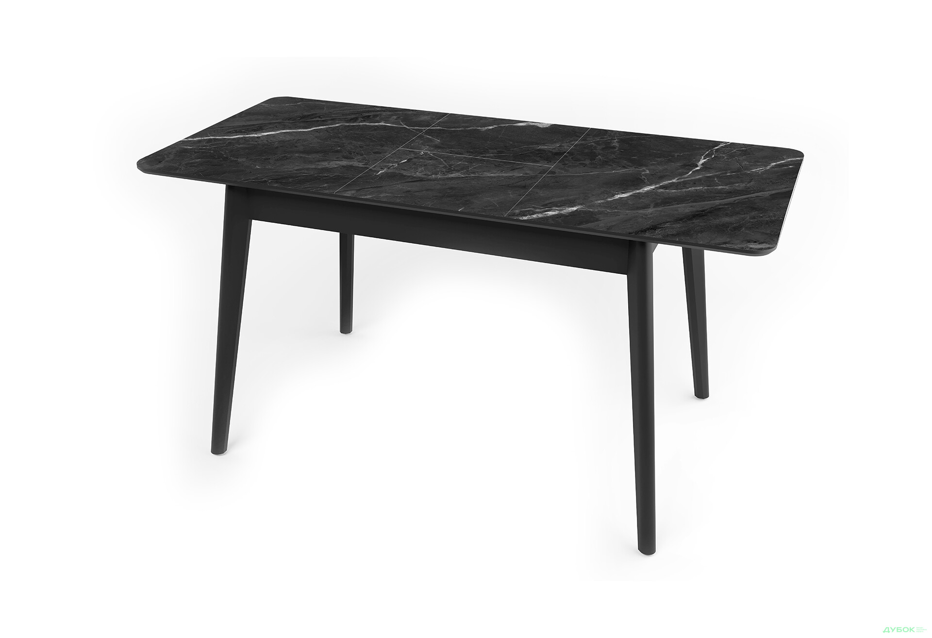 Зображення 2 - Стіл кухонний Jam Честер розкладний 120 / 160 см, чорний / скло діамант 87 М