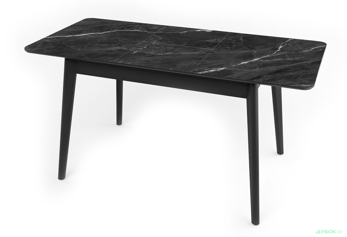 Зображення 2 - Стіл кухонний Jam Честер розкладний 120 / 160 см, чорний / скло діамант 87 М