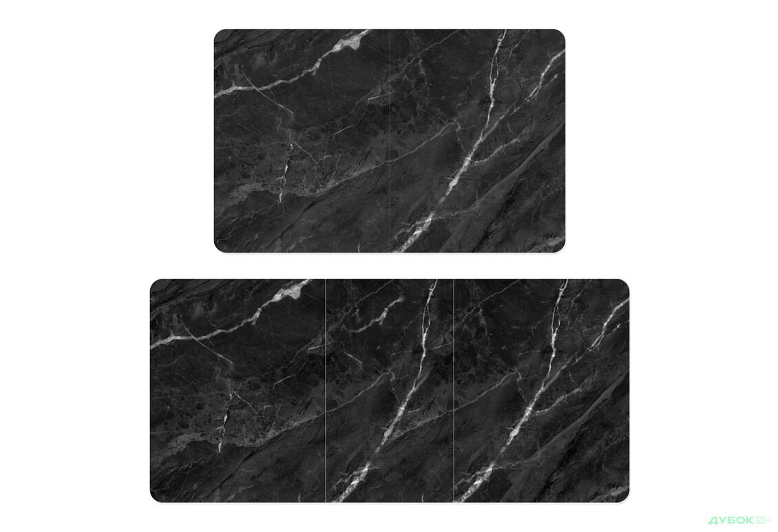 Зображення 3 - Стіл кухонний Jam Честер розкладний 120 / 160 см, чорний / скло діамант 87 М